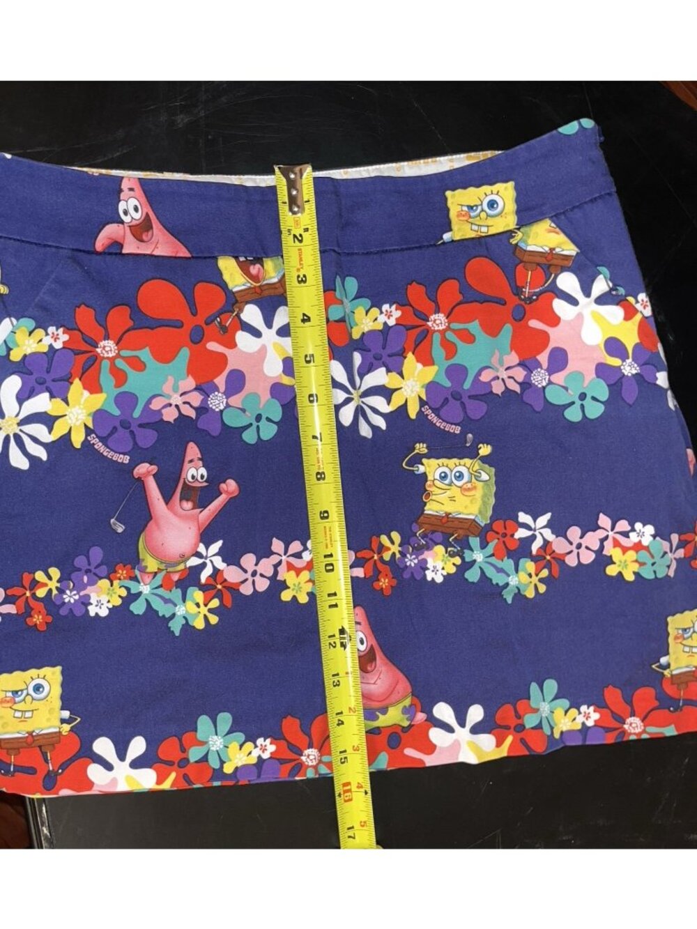 Loudmouth Ladies Golf SpongeBob SquarePants and Patrick Floral Skort Navy Size 8 - Picture 10 of 12